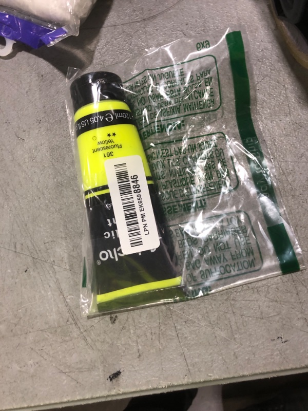 Photo 1 of Artecho Glow in the Dark Paint, Neon Yellow Paint (120ml / 4.05oz) Tubes, Art Craft Paints for Canvas, Rock, Stone, Wood, Fabric, Art Supplies