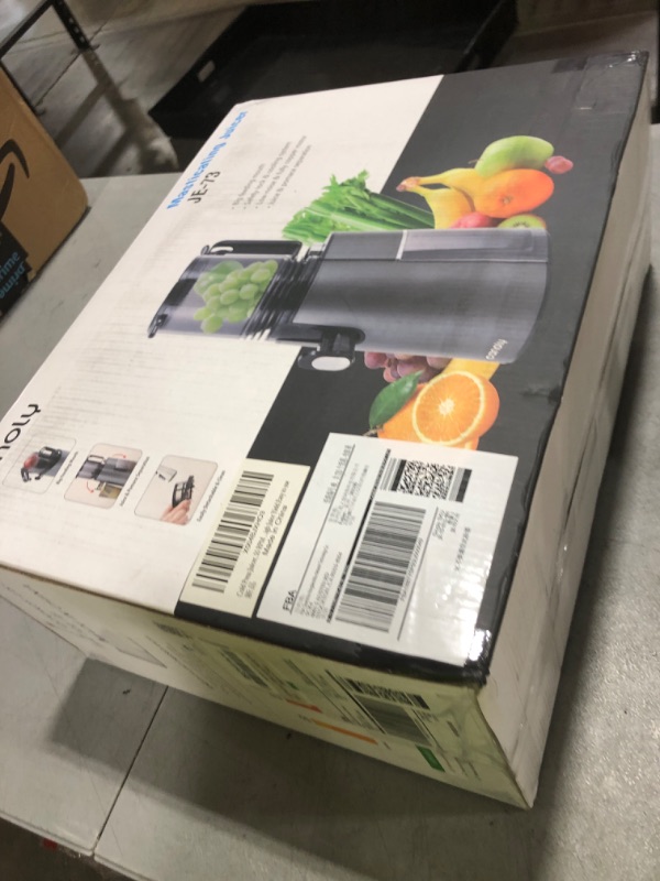 Photo 1 of Cold Press Juicer, 5.8" Wide Feed Chute Juice Extractor Machine with 400W, High Juice Yield, Slow Masticating Juicer for Whole Vegetables & Fruits, Black Gray