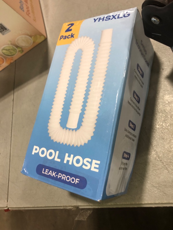 Photo 1 of Pool Hoses for Above Ground Pools, 1.25 x 51 Inch Hose for Filter Pump, Compatible with Filter Pump 607, 637 (2 Hoses + 4 Metal Clamps)