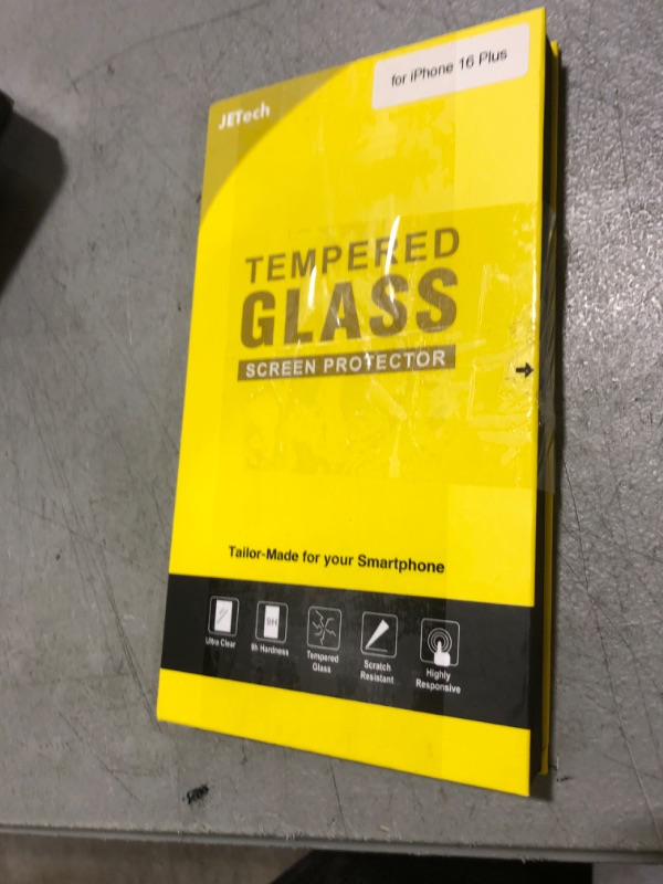 Photo 1 of JETech Screen Protector for iPhone 16 Plus 6.7-Inch, Tempered Glass Film with Easy Installation Tool, Case-Friendly, HD Clear, 3-Pack