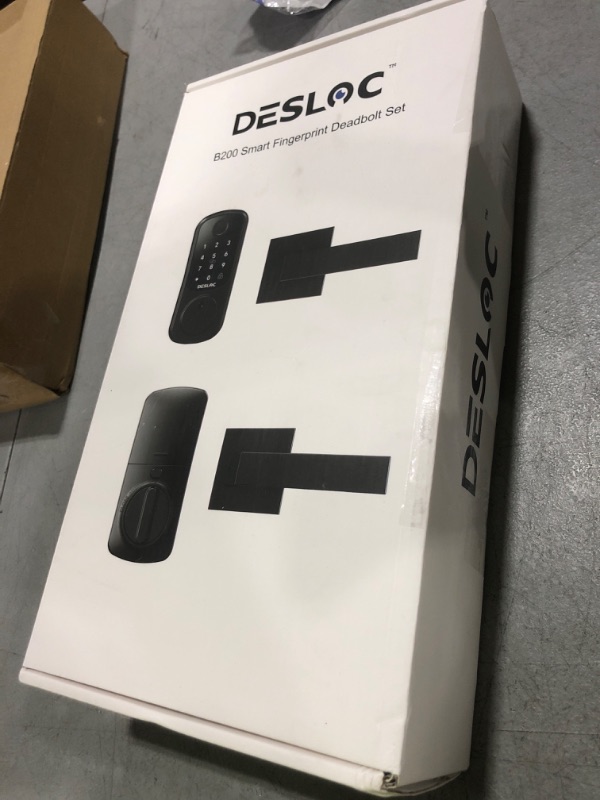 Photo 1 of DESLOC B200 Keyless Entry Door Lock with 2 Lever Handles, App Control, Fingerprint Smart Locks for Front Door, Keypad Deadbolt Smart Lock, Deadbolt Lock, Emergency Power Port, 12 Months Battery Black
