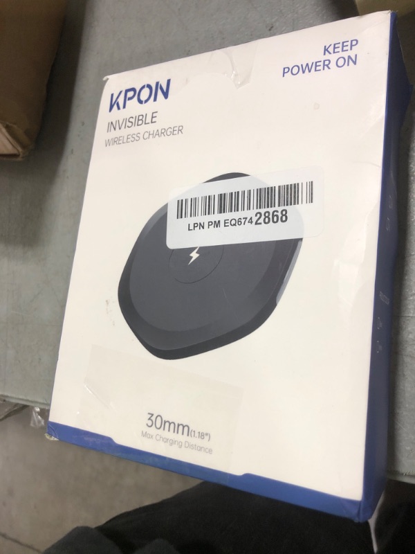 Photo 1 of KPON Invisible Wireless Charger,30mm Under Desk Charger Mat, Furniture Table Nightstand Desktop Charging Station for iPhone16/15/14/13/12/11/Samsung/LG/Google Pixel Desk Essentials(with QC Adapter)