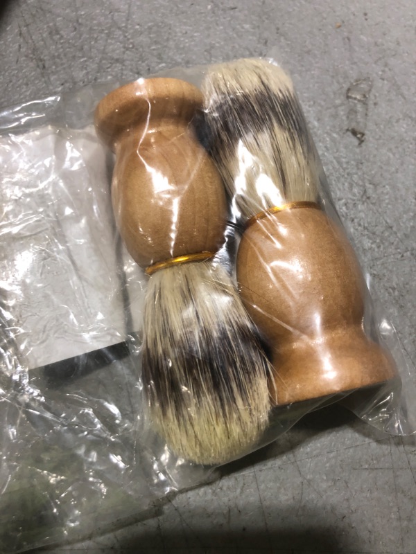 Photo 1 of Iconikal 2-Pack Wood Handled Badger Hair Shaving Brush For Use With Aeorsol-Free Shaving Cream