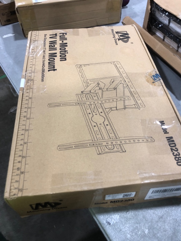 Photo 1 of Mounting Dream TV Wall Mount for 32-65 Inch Television,Mount with Swivel and Tilt, Full Motion Bracket with Articulating Dual Arms, Fits 16inch Studs, Max VESA 400X400 mm, 99lbs, MD2380