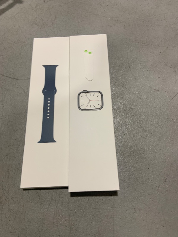 Photo 1 of Apple Watch Series 7 [GPS + Cellular 45mm] Smart Watch w/Graphite Stainless Steel Case with Abyss Blue Sport Band. Fitness Tracker, Blood Oxygen & ECG Apps, Always-On Retina Display, Water Resistant