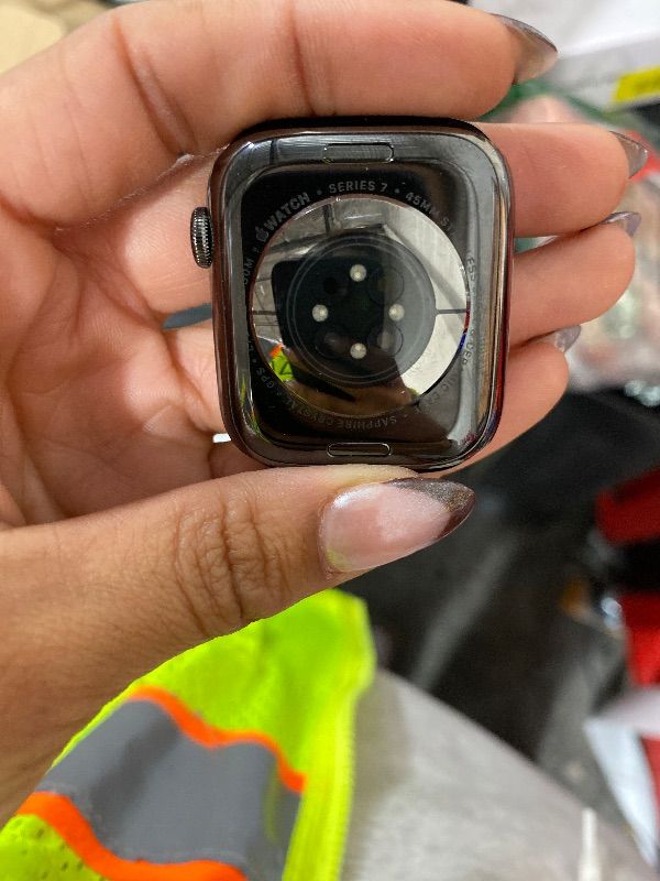 Photo 5 of Apple Watch Series 7 [GPS + Cellular 45mm] Smart Watch w/Graphite Stainless Steel Case with Abyss Blue Sport Band. Fitness Tracker, Blood Oxygen & ECG Apps, Always-On Retina Display, Water Resistant