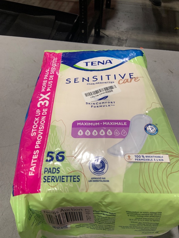 Photo 1 of TENA Sensitive Care Maximum Absorbency Incontinence/Bladder Control Pad for Women, Regular Length, 56 Count