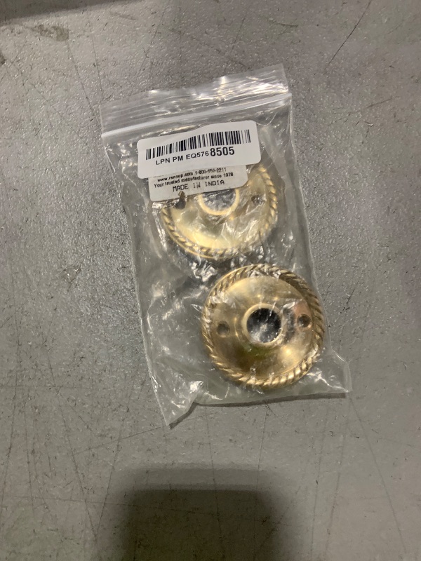 Photo 1 of Renovators Supply Manufacturing Brass Victorian Door Knob Rosettes Pair 2.5" W Backplate Roped Design Cabinet Knob Back Plate Hardware RSF Finish Roses Protective Furniture Hole Covers with Screws