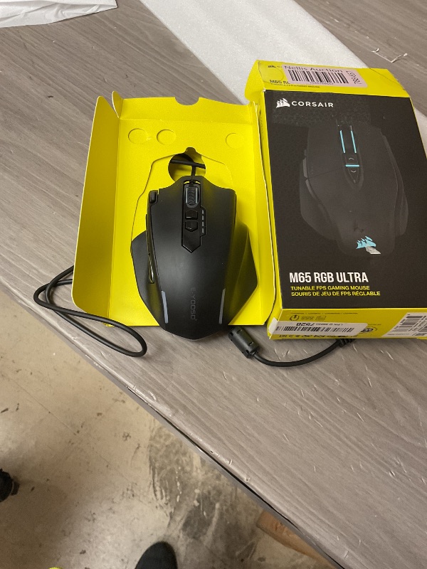 Photo 1 of Corsair M65 RGB Ultra Tunable FPS Gaming Mouse Marksman 26,000 DPI Optical Sensor, Optical Switches, AXON Hyper-Processing Technology, Sensor Fusion Control, Tunable Weight System - Black
