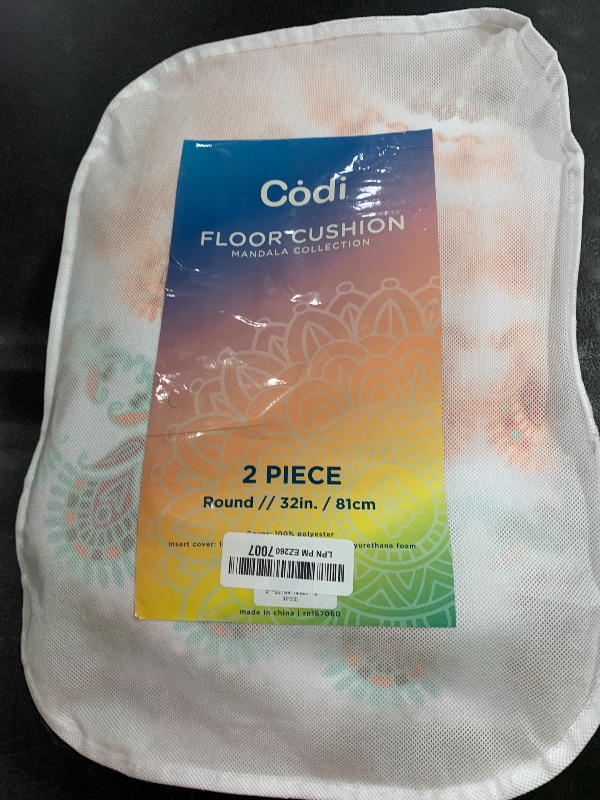 Photo 1 of Codi Floor Pillows for Adults Set of 2, Large Boho Meditation Cushions with Memory Foam, Round Mandala Seating for Outdoor Yoga and Living Room, Washable, 32 Inch, Coral