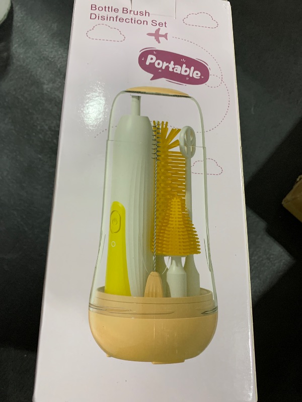 Photo 1 of Electric Bottle Brush Cleaner, Portable Rechargeable Baby Bottle Cleaner Kit for Travel with Silicone Nipple & Straw Brush, Drainage Rack, Storage Box(Green)