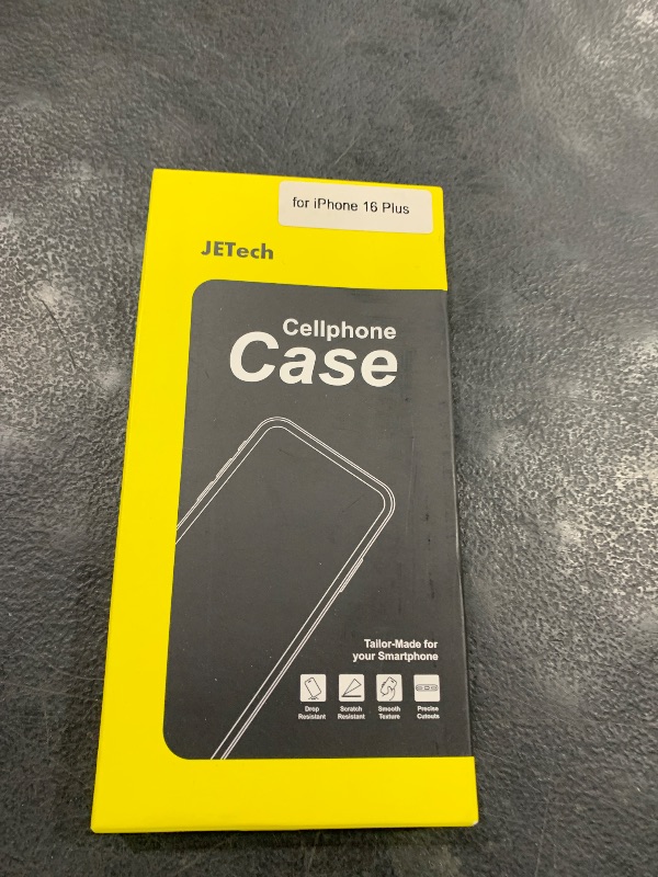 Photo 1 of JETech Case for iPhone 16 Plus 6.7-Inch, Non-Yellowing Shockproof Phone Bumper Cover, Anti-Scratch Clear Back (Black)