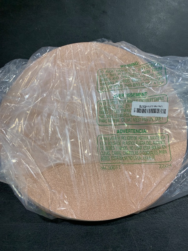 Photo 1 of 100PCS Rose Gold Paper Placemats Disposable 13.4 Inch Round Glitter Paper Place Mats Rose Golden Decorative Shiny Table Mats for Birthday Wedding Mother's Day Party Sparkle Table Decor