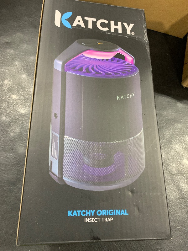 Photo 1 of Katchy Indoor Insect Trap - Catcher & Killer for Mosquitos, Gnats, Moths, Fruit Flies - Non-Zapper Traps for Inside Your Home - Catch Insects Indoors with Suction, Bug Light & Sticky Glue (Black)