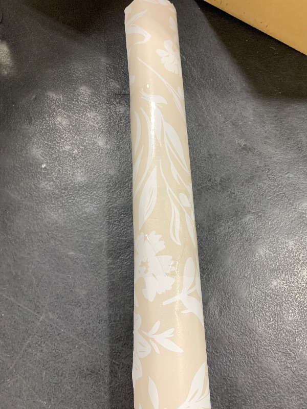 Photo 1 of KUKANTST Beige Peel and Stick Wallpaper Boho Floral Wall Paper 17.3"x118" Removable Contact Paper for Cabinet Drawer Leaf Self Adhesive Stick on Wallpaper Bedroom Bathroom Waterproof Deco Vinyl Roll