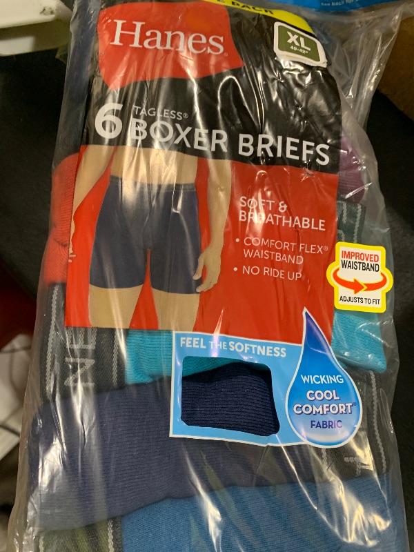 Photo 1 of Hanes Mens Underwear Briefs, Cool Dri Moisture-wicking Cotton No-ride-up For Men, Multi-packs Available Boxer, 6 Pack - Dyed Assorted, X-Large US