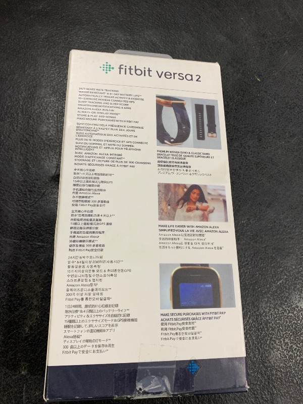 Photo 1 of Fitbit Versa 2 Special Edition Health and Fitness Smart Watch with Heart Rate, Music, Alexa Built-In, Sleep and Swim Tracking, Navy and Pink Woven/Copper Rose, One Size (S and L Bands Included), 2.3