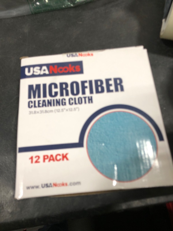 Photo 1 of USANOOKS Microfiber Cleaning Cloth - Turq - 12Pcs (12.5x12.5 inch) High Performance - 1200 Washes, Ultra Absorbent Car Towel Traps Grime & Liquid for Streak-Free Mirror Shine - car Washing Cloth