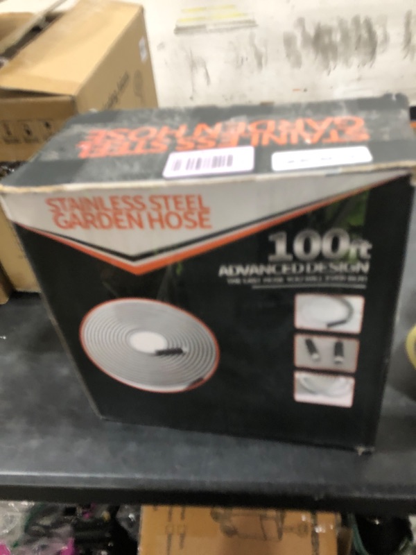 Photo 1 of 100 ft Stainless Steel Garden Hose - 2025 Upgraded Metal Water Hoses with 3/4" Solid Brass Fitting, Extra Strength Materials - Lightweight,Ultra Flexible,Durable,Kink-Less Water Hoses For Yard Camper