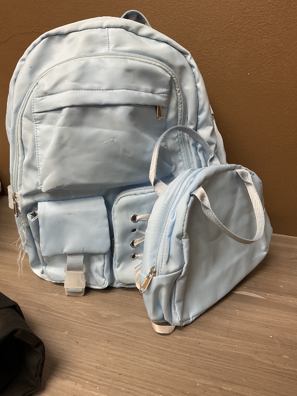 Photo 1 of Scothen Backpacks for Girls, Girls Backpack with Lunch Box & Pencil Pouch for Teens Girl Kids Elementary Middle High School College Student Bookbag Daypack Laptop Travel Backpack for Women (Blue)
