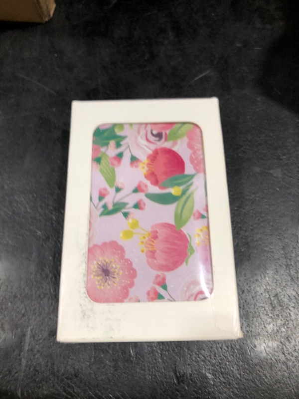 Photo 1 of Rimilak Aluminuml Credit Card Holder, Mini Credit Card Wallet RFID Blocking Slim Metal Hard Case for Women Men, Rose Flower