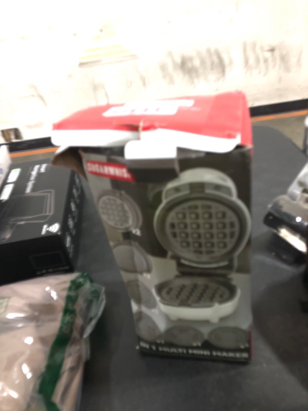 Photo 1 of SugarWhisk 6-in-1 Mini Waffle Maker With Removable Plates, 4.5'' Mini Waffle Iron for Holidays, Parties & Events Waffle Maker Machine, 8 Plates with Premium Ceramic Coating, White