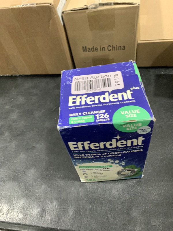 Photo 1 of Efferdent Retainer Cleaning Tablets, Denture Cleaning Tablets for Dental Appliances, Minty Fresh & Clean, 126 Count