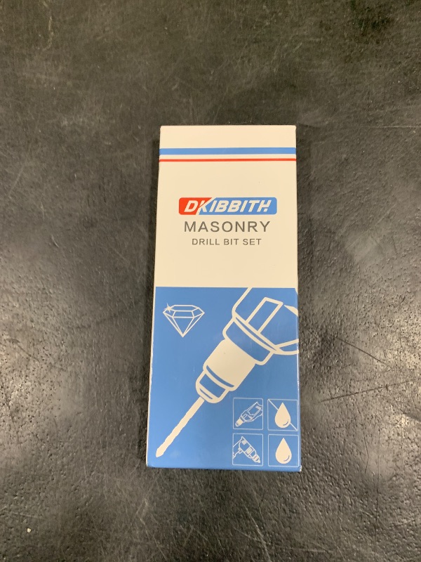 Photo 1 of 10-Piece Masonry Drill Bit Set for Concrete Tile Glass Ceramic Brick,1/8 to 1/2 Inch Drilling Bits with Triangle Handle,Tungsten Steel Alloy Tip.?Black?