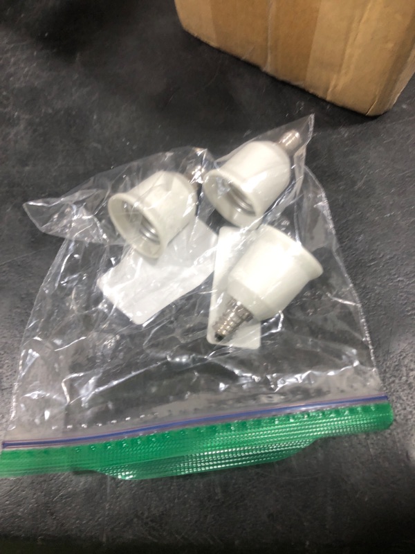 Photo 1 of E ENERSYSTEC E12 to E26 Converter - Chandelier Light Socket to Medium E26/E27 Adapter, Candelabra to Screw-in Socket Converter Bulb Base Adapter, Regular LED Light Bulb Base, 3 Pack