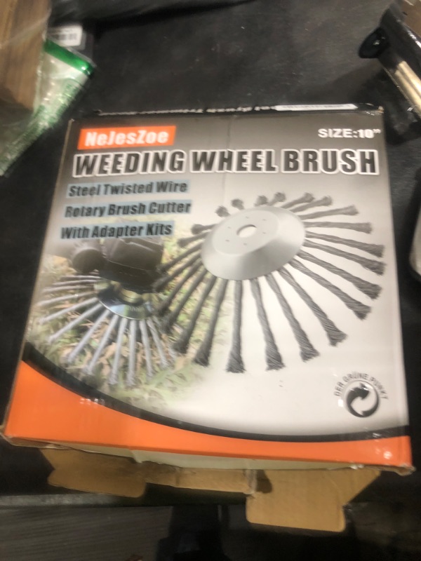 Photo 1 of NeJesZoe 10 Inch Steel Wire Rotary Weed Brush Cutter Trimmer Head, Wired Weed Trimmer Blade Head with Adapter Kits for Weed Eater, Brush Cutter, Weed Wreckers, Moss Grass Rust Removal