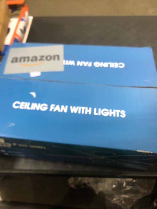 Photo 1 of Surtime 42" Ceiling Fans with Lights-Low Profile Ceiling Fan with Light and Remote/APP Control,Flush Mount,DC Reversible,LED Dimmable Black Ceiling Fans for Bedroom,Indoor/Outdoor Patio Use