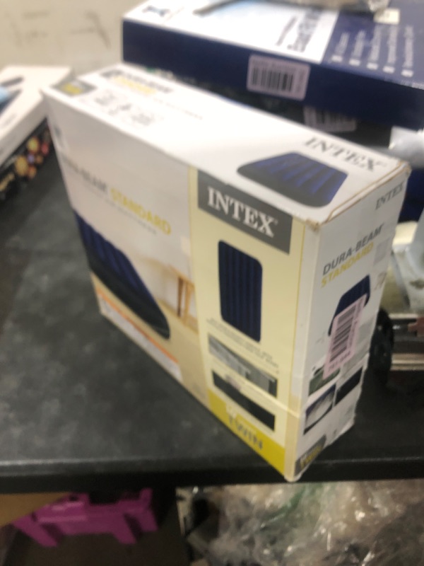 Photo 1 of Intex 64757E Dura-Beam Standard Downy Air Mattress: Fiber-Tech - Twin Size - 10in Bed Height - 300lb Weight Capacity - Pump Sold Separately