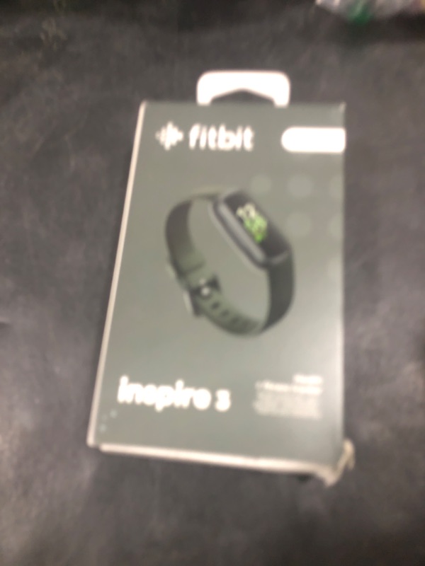 Photo 1 of ITEM IS MISSING PARTS, UNSURE WHAT PARTS ARE MISSING --------------------------------------Fitbit Inspire 3 Health &-Fitness-Tracker with Stress Management, Workout Intensity, Sleep Tracking, 24/7 Heart Rate and more, Midnight Zen/Black One Size (S & L Ba