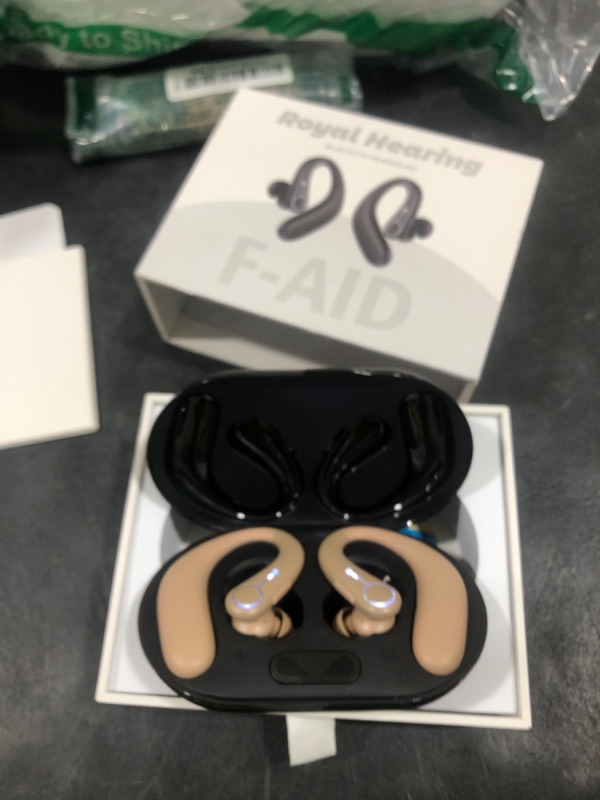 Photo 1 of Hearing Aids, Hearing Aids for Seniors with Bluetooth, Rechargeable Hearing Aid with Noise Cancellation, 5-Level Button Volume Control, OTC Hearing Amplifier for Moderate Hearing Loss, Clear Sound