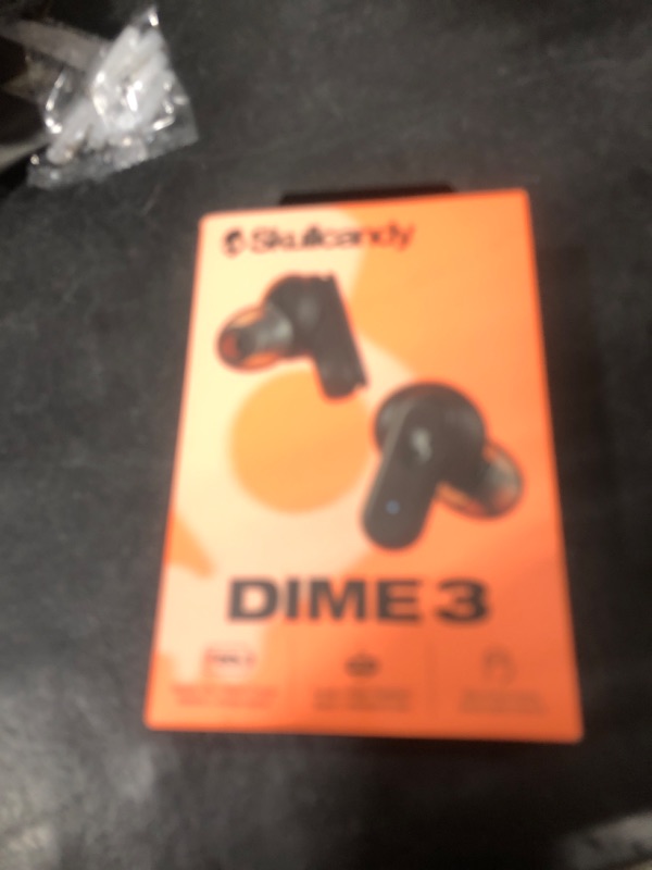 Photo 1 of Skullcandy Dime 3 Wireless Earbuds, Bluetooth Headphones, Noise Isolating Fit, Up to 20 Hours Battery, Microphone for iPhone Android, Easy Carry with Integrated Lanyard - True Black