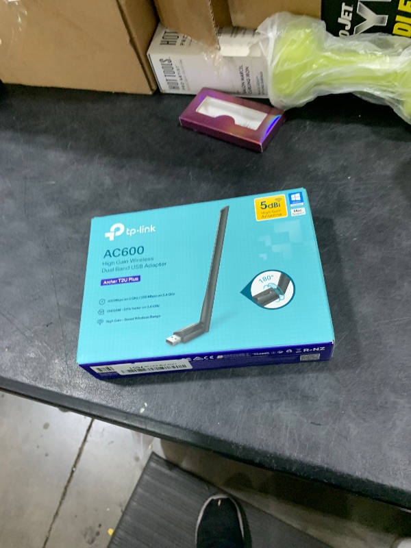 Photo 1 of TP-Link AC600 USB WiFi Adapter for PC (Archer T2U Plus)- Wireless Network Adapter for Desktop with 2.4GHz, 5GHz High Gain Dual Band 5dBi Antenna, Supports Win11/10/8.1/8/7/XP, Mac OS 10.9-10.14, Black