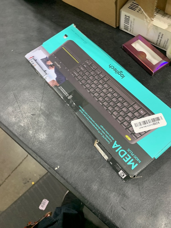 Photo 1 of Logitech K400 Plus Wireless Touch TV Keyboard With Easy Media Control and Built-in Touchpad, HTPC Keyboard for PC-connected TV, Windows, Android, ChromeOS, Laptop, Tablet - Black