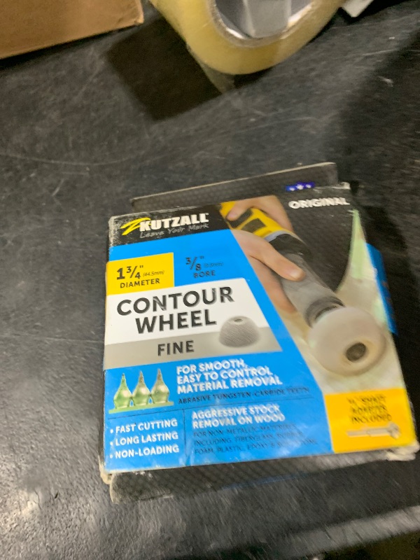 Photo 1 of Kutzall Contour Wheel, 1-3?4" (44.5mm) Dia. X 3?8" (9.5mm) Bore, Medium - Woodworking Die Grinder Attachment for Bosch, Milwaukee, DeWalt. Abrasive Tungsten Carbide Coating CW134O230