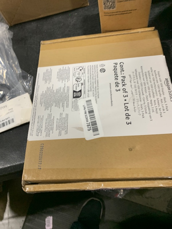 Photo 1 of Amazon Basics Desktop Stapler with 1000 Staples, Office Stapler, Lightweight, Easy to Use, 25 Sheet Capacity, Non-Slip, Black, 3 Pack