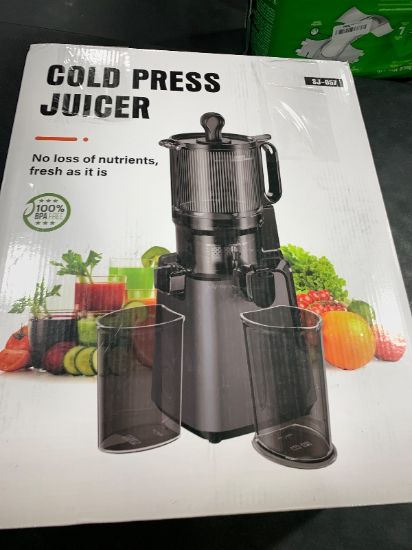 Photo 1 of Juicer Machines with 5.4" Large Feed Chute, 400W Cold Press Juicer for Whole Vegetables and Fruits, Slow Masticating juicer Easy to Clean Juice Extractor Machine High Juice Yield(Titanium Gray)
