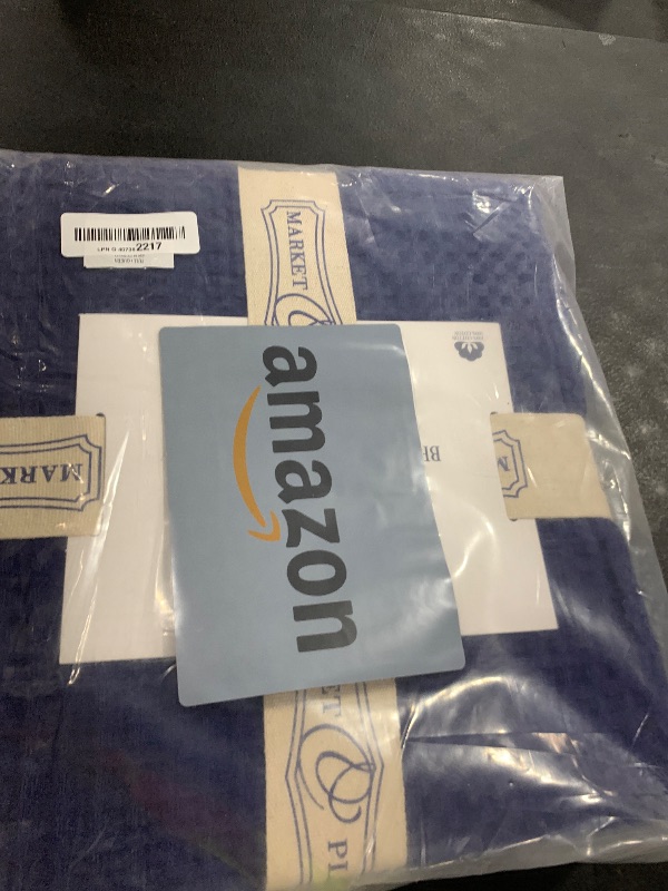 Photo 1 of 100% Cotton Waffle Weave Bed Blanket | Soft, Breathable, and Lightweight Blanket for All-Season | Perfect for Layering | Brielle Collection (Full/Queen, Navy)