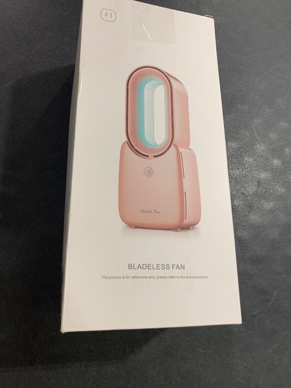 Photo 1 of let'me Desk Fan, Portable Bladeless Fan 11.8 inch Small Personal Cooling Fan with 5 Colors Touch Control LED Light, Quiet Table Fan for Office, Home, Bedroom