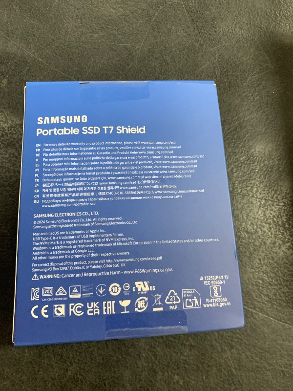 Photo 1 of SAMSUNG T7 Shield 1TB, up to 1050MB/s, USB 3.2 Gen2, Rugged, IP65 Rated, for Photographers, Content Creators and Gaming, Portable External Solid State Drive (MU-PE1T0S/AM, 2022), Black
