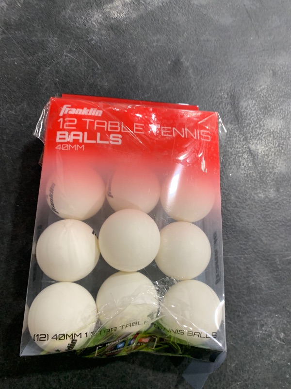 Photo 1 of Franklin Sports Ping Pong Balls - Official Size + Weight White 40mm Table Tennis One Star Professional Durable High Performance 12 Count (Pack of 1) Packaging may vary, White
