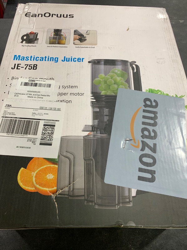 Photo 1 of Cold Press Juicer, 5.3" Wide Feed Chute Juice Extractor Machine with 400W, High Juice Yield, Slow Masticating Juicer for Whole Vegetables & Fruits, Metallic Silver