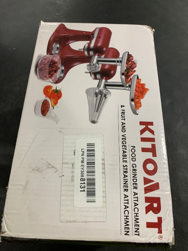 Photo 1 of Fruit & Vegetable Strainer Attachment and Food Meat Grinder Attachment for Kitchenaid Stand Mixer with Sausage Stuffer Tubes and Fruits Juicer Auger Strainer