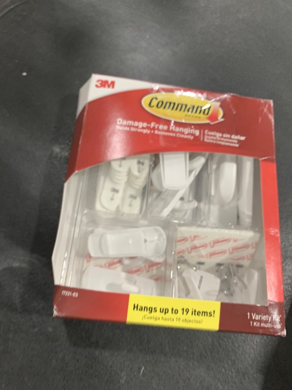 Photo 1 of Command Variety Pack, Including 10 Pairs of Picture Hanging Strips, 6 Wire Hooks and 8 Utility Hooks for Hanging, Organization and Storage, Damage-Free Hanging Up to 19 Items, 1 Kit