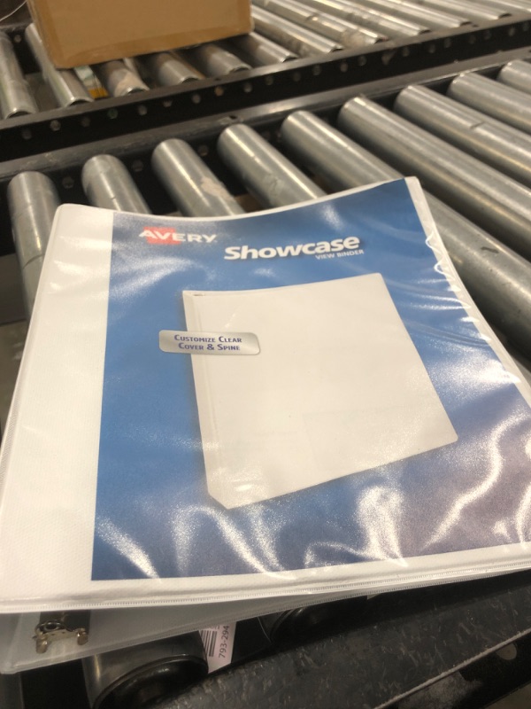 Photo 1 of Avery Economy Showcase View 3 Ring Binder, 1.5" Slant Rings, 375-Sheet Capacity, 2.1 Inch Wide Spine, Great for Home, School Supplies, Office, or Organization Needs, 1 White Binder (19651)
