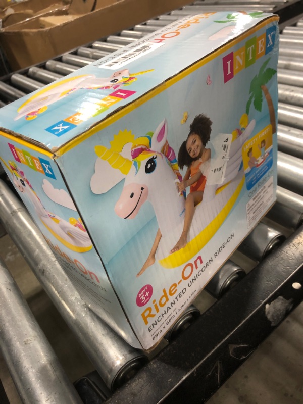 Photo 1 of INTEX Enchanted Unicorn Inflatable Pool Float: Animal Pool Toy for Kids – 2 Heavy-Duty Handles – 88lb Weight Capacity – 89" x 68" – for Ages 3+
