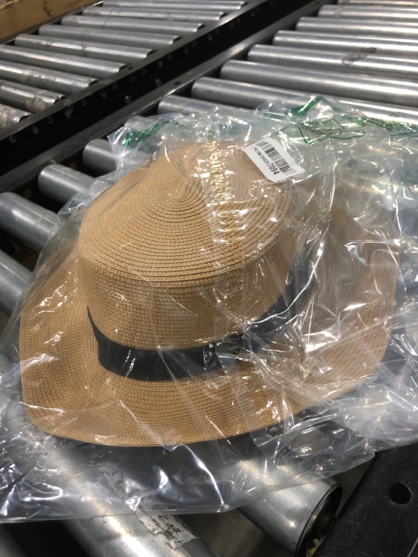 Photo 1 of Zylioo Large Straw Boater Hat,UV Protection Summer Sun Hats,UPF Packable Cool Travel Hats with Adjustable Strap Khaki